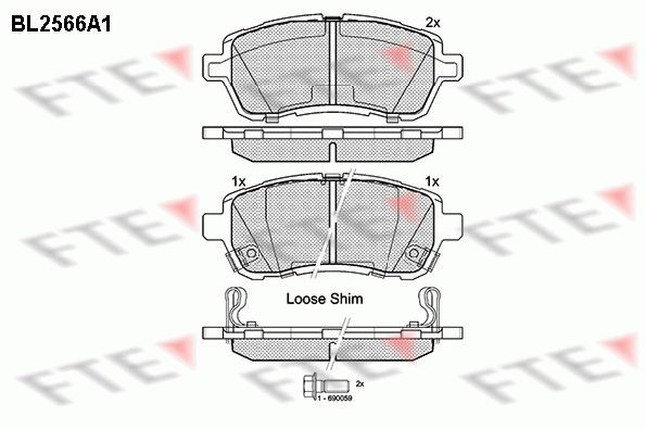 FTE BL2566A1: Plaquettes de frein