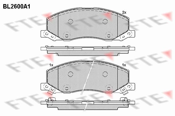FTE BL2600A1: Plaquettes de frein