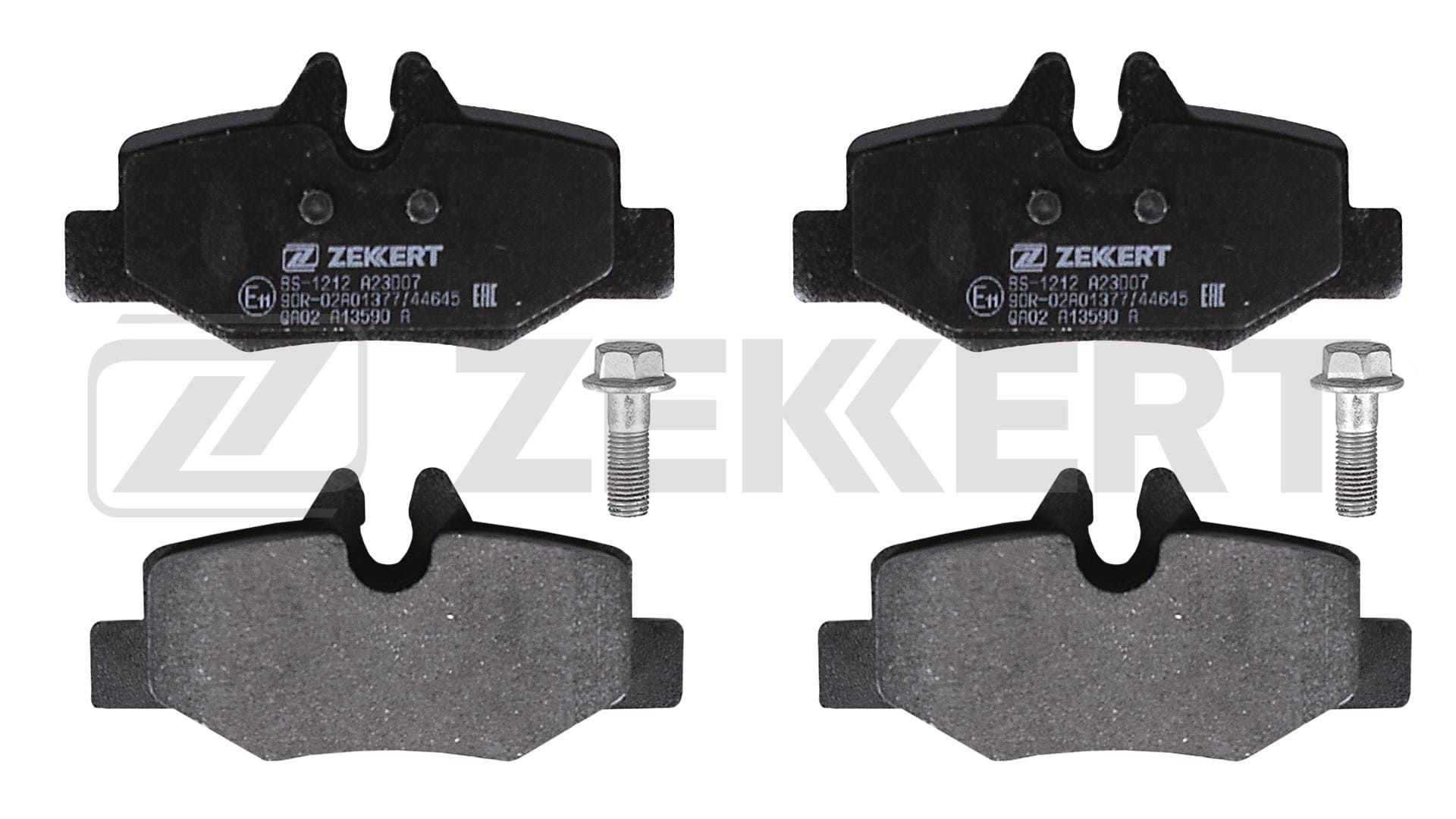 ZEKKERT BS-1212: Juego de pastillas de freno Eje trasero, con tornillos pinza freno