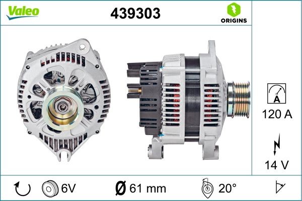 VALEO 439303: Alternator 120A NEW ORIGINAL PART