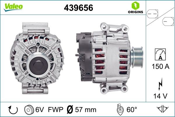 VALEO 439656: Generaator 150A NEW ORIGINAL PART