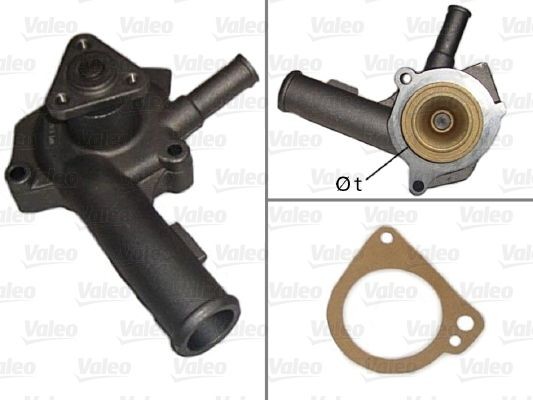 VALEO 506012: Pompa apa cu garnituri, fara capac
