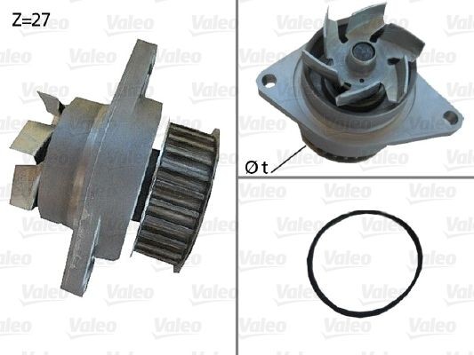 VALEO 506385: Pompa apa dinti: 27, cu garnituri, fara capac