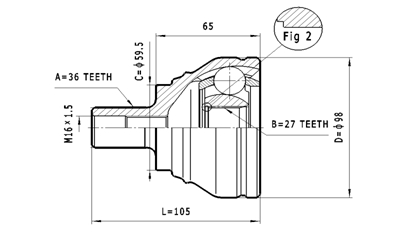 STATIM C.324: Liigendlaager, veovõll rattapool