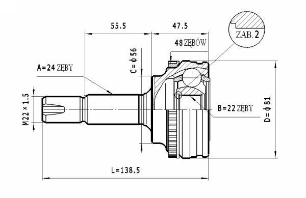STATIM C.564: Ledsats, drivaxel