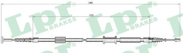 LPR C1448B: Cablu, frana de parcare 1785mm, 1785mm