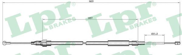 LPR C1518B: Cablu, frana de parcare 1610mm, 1610mm