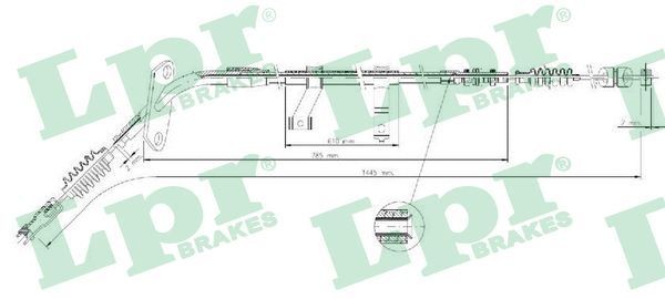 LPR C1550B: Cablu, frana de parcare 1420mm, 1420mm