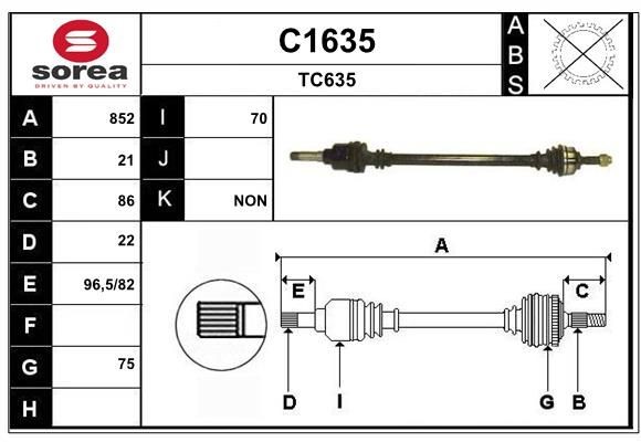 SNRA C1635: Veovõll 852mm