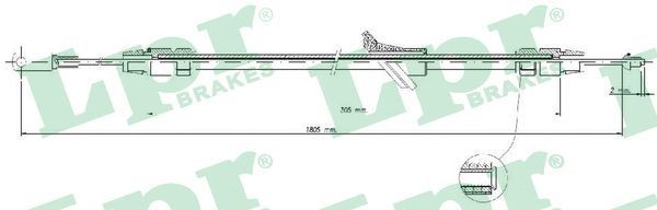LPR C1695B: Cablu, frana de parcare 1805mm, 1805mm