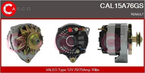 CASCO CAL10438AS: Laturi 55A, Integroidulla säätimellä