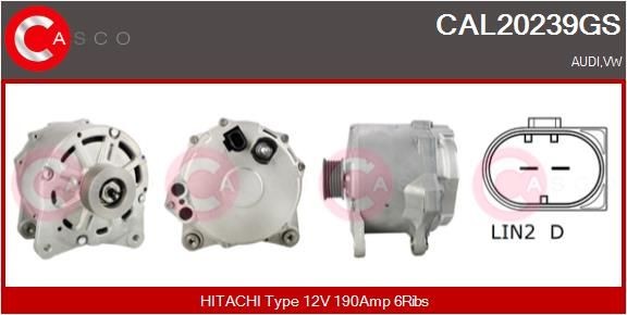 CASCO CAL10606AS: Laturi 80A, Integroidulla säätimellä