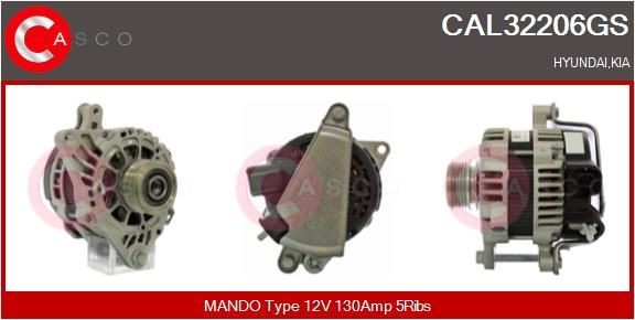 CASCO CAL15222RS: Alternator 120A, cu regulator integrat