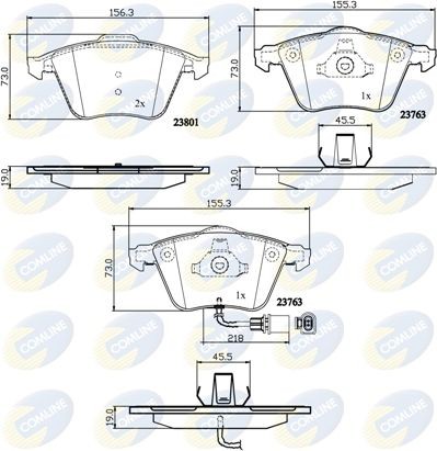COMLINE CBP11752: Piduriklotsid koos vedruga