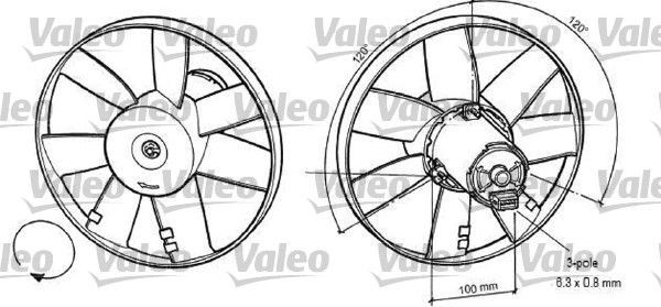VALEO 696041: Ventilator, radiator 345mm