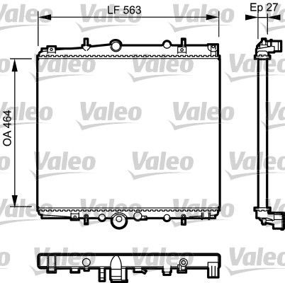 VALEO 732945: Radiaator, mootorijahutus Alumiinium, ilma jahutusvedeliku regulaatorita
