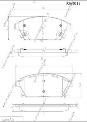 NPS D360O17: Plaquettes de frein Essieu avant