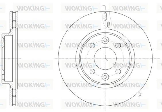 WOKING D61535.10: Piduriketas Esisild, Ø: 258mm, õhutusega, Ø: 258mm