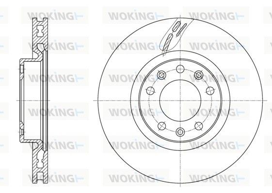 WOKING D61583.10: Piduriketas Esisild, Ø: 283mm, õhutusega, Ø: 283mm, koos kruvidega