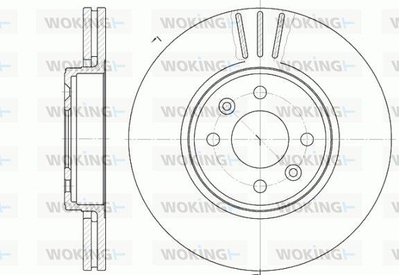 WOKING D6583.10: Piduriketas Esisild, Ø: 280mm, õhutusega, Ø: 280mm