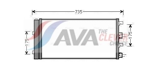 AVA COOLING SYSTEMS DAA5004D: Kondensor, klimatanläggning ** CLEVER FIT ** med avfuktare