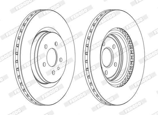 FERODO DDF1001C: Piduriketas Ø: 305mm, õhutusega, Ø: 305mm, kaetud, koos kruvidega PREMIER
