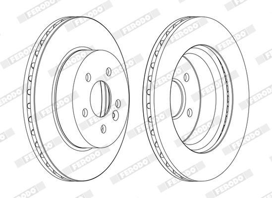 FERODO DDF1036C: Piduriketas Ø: 303mm, õhutusega, Ø: 303mm, kaetud, koos kruvidega PREMIER