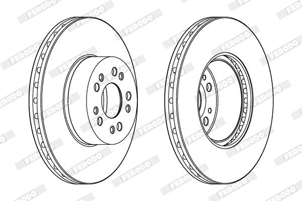 FERODO DDF1061C-1: Piduriketas Ø: 320mm, õhutusega, Ø: 320mm, kaetud, ilma kruvideta PREMIER