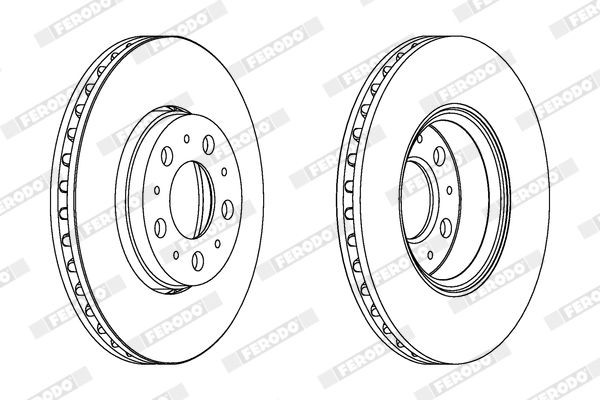 FERODO DDF1163C: Piduriketas Ø: 286mm, õhutusega, Ø: 286mm, kaetud, koos kruvidega PREMIER Coat+ disc