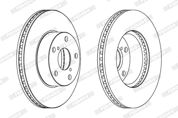 FERODO DDF1216C: Bremseskive Ø: 275mm, ventilert, Ø: 275mm, belagt, uten skruer PREMIER Coat+ disc
