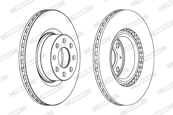 FERODO DDF1298C: Piduriketas Ø: 284mm, õhutusega, Ø: 284mm, kaetud, koos kruvidega PREMIER