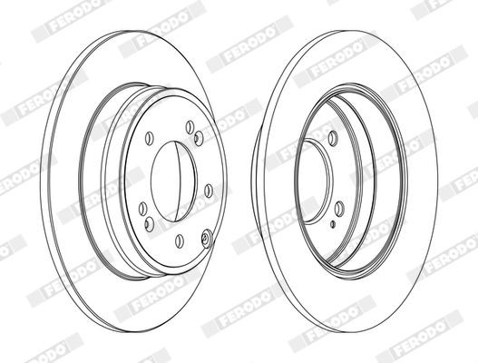 FERODO DDF1787C: Piduriketas Ø: 284mm, täis, Ø: 284mm, kaetud, ilma kruvideta PREMIER