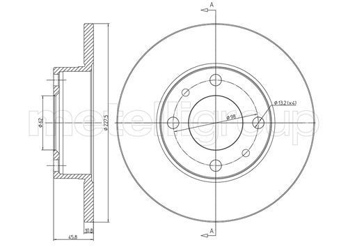 TRUSTING DF021: Disque de frein Ø: 227,0mm, plein, Ø: 227,0mm