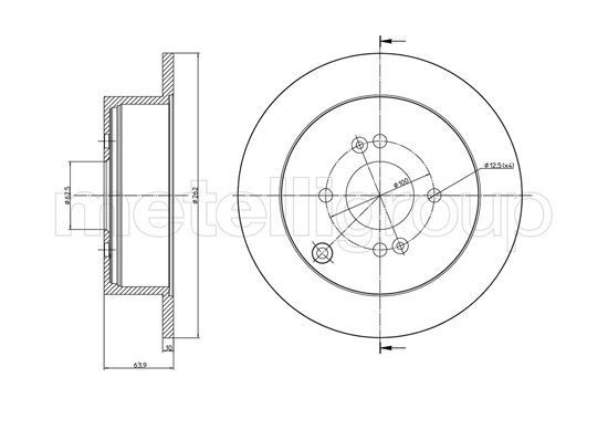 TRUSTING DF1015: Piduriketas Ø: 262,0mm, täis, Ø: 262,0mm, värvitud
