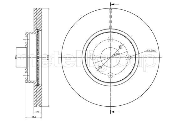 TRUSTING DF1068: Disco freno Ø: 275,0mm, ventilato, Ø: 275,0mm, verniciato