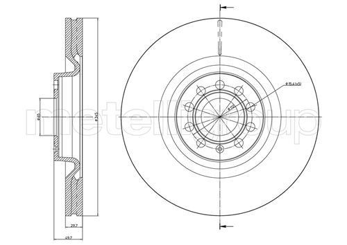 TRUSTING DF1070: Bremseskive Ø: 345,0mm, ventilert, Ø: 345,0mm, spraylakkert