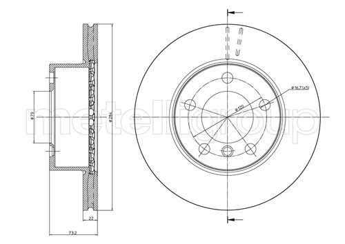 TRUSTING DF1071: Bromsskiva Ø: 284,0mm, ventilerad, Ø: 284,0mm, lackerad