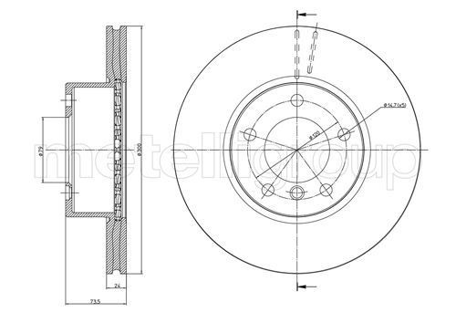 TRUSTING DF1073: Bromsskiva Ø: 300,0mm, ventilerad, Ø: 300,0mm, lackerad
