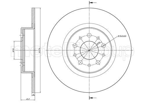 TRUSTING DF1088: Disco freno Ø: 276,0mm, pieno, Ø: 276,0mm, verniciato