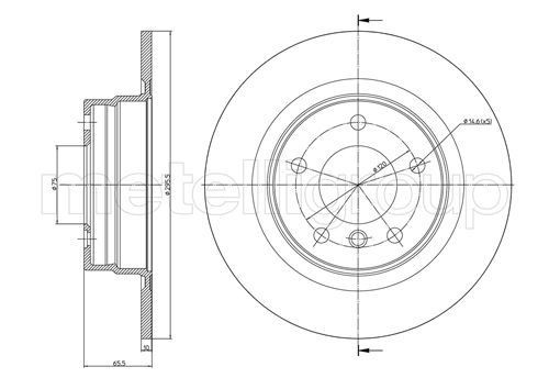 TRUSTING DF1093: Bromsskiva Ø: 296,0mm, full, Ø: 296,0mm, lackerad