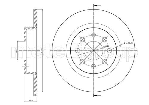 TRUSTING DF1099: Disco freno Ø: 264,0mm, pieno, Ø: 264,0mm, verniciato