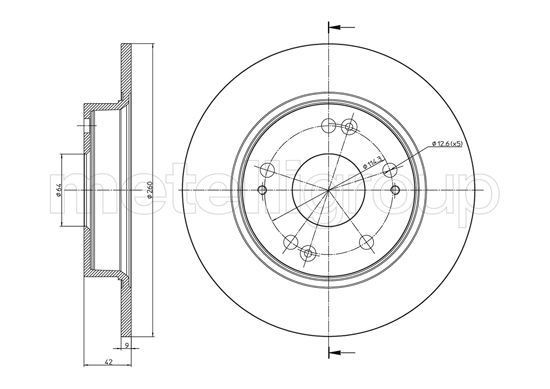 TRUSTING DF1108: Δισκόπλακα Ø: 260,0mm, πλήρες, Ø: 260,0mm, βαμμένο