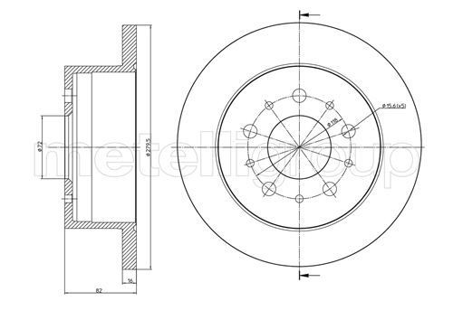 TRUSTING DF114: Piduriketas Ø: 280,0mm, täis, Ø: 280,0mm