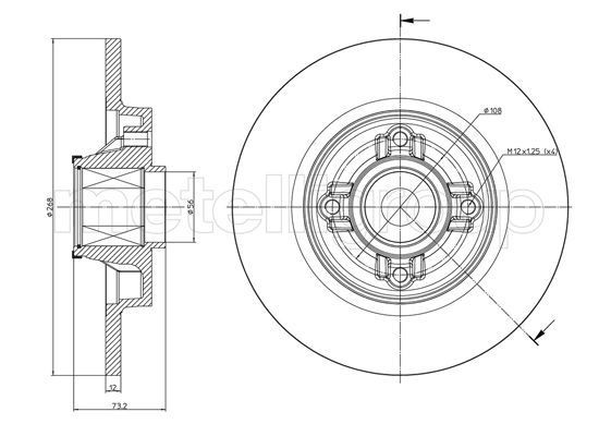 TRUSTING DF1270A: Jarrulevy Ø: 268,0mm, täysi, Ø: 268,0mm, ABS-sensorirenkaalla, Pyöränlaakerilla