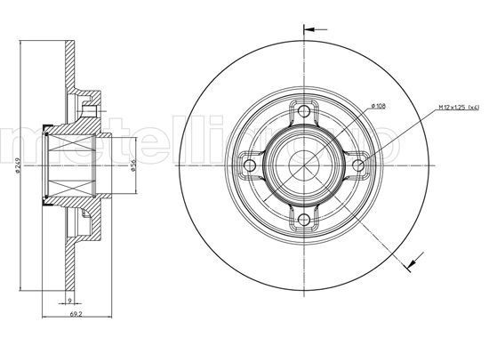TRUSTING DF1272A: Bromsskiva Ø: 249,0mm, full, Ø: 249,0mm, med ABS-sensorring, med hjullager