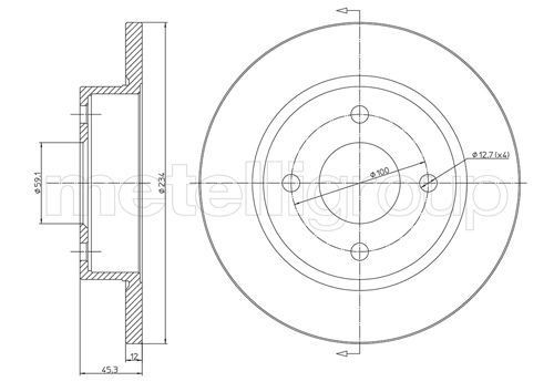TRUSTING DF138: Piduriketas Ø: 234,0mm, täis, Ø: 234,0mm