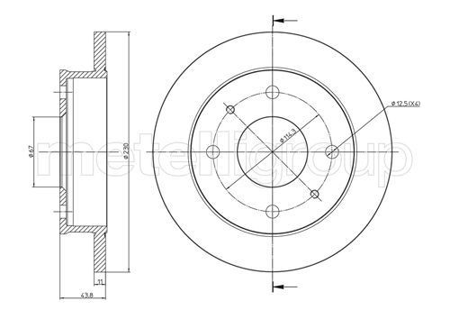TRUSTING DF203: Piduriketas Ø: 230,0mm, täis, Ø: 230,0mm