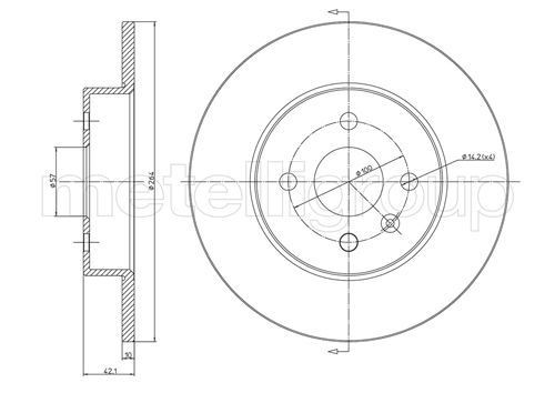 TRUSTING DF390: Piduriketas Ø: 264,0mm, täis, Ø: 264,0mm, värvitud