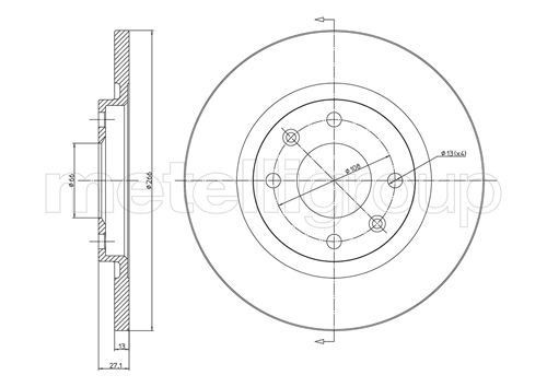 TRUSTING DF835: Δισκόπλακα Ø: 265,5mm, πλήρες, Ø: 265,5mm, βαμμένο