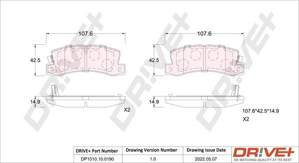 Dr!ve+ DP1010.10.0190: Piduriklotsid Tagasild